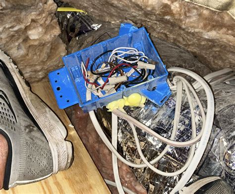 metal or plastic junction box in attic|attic junction box under insulation.